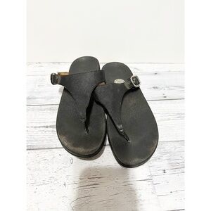 Fitflop Black Leather Sandals Sz 8